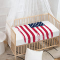 Grunge Flag Of USA Print Baby Crib Sheet