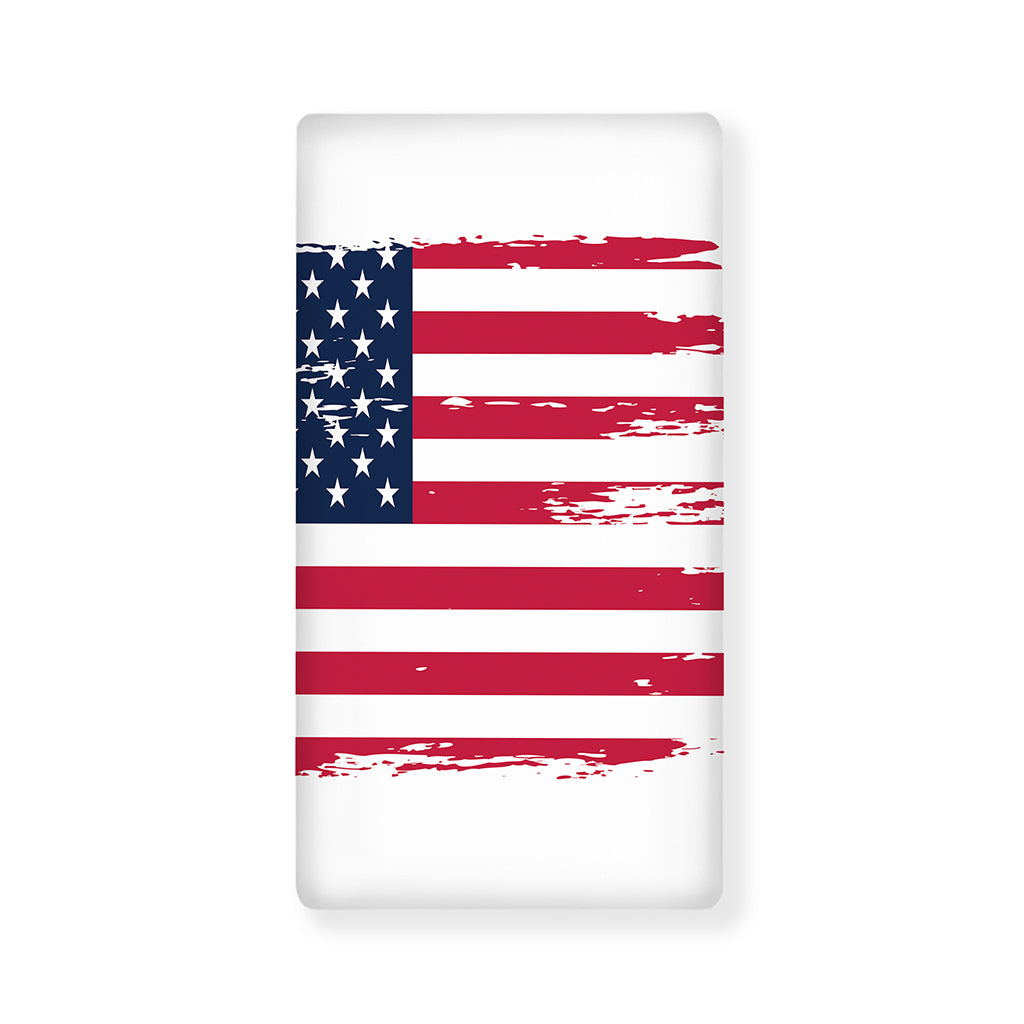Grunge Flag Of USA Print Baby Crib Sheet