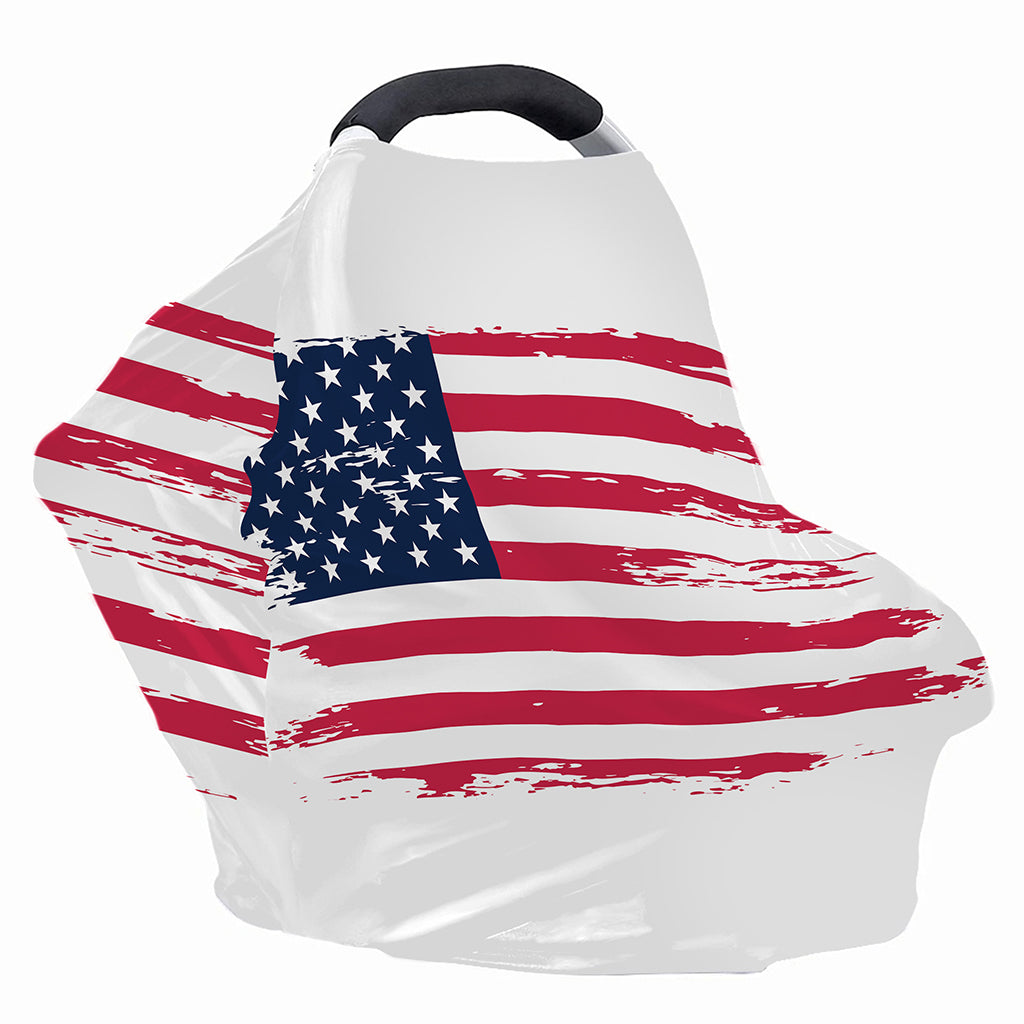 Grunge Flag Of USA Print Baby Seat Cover