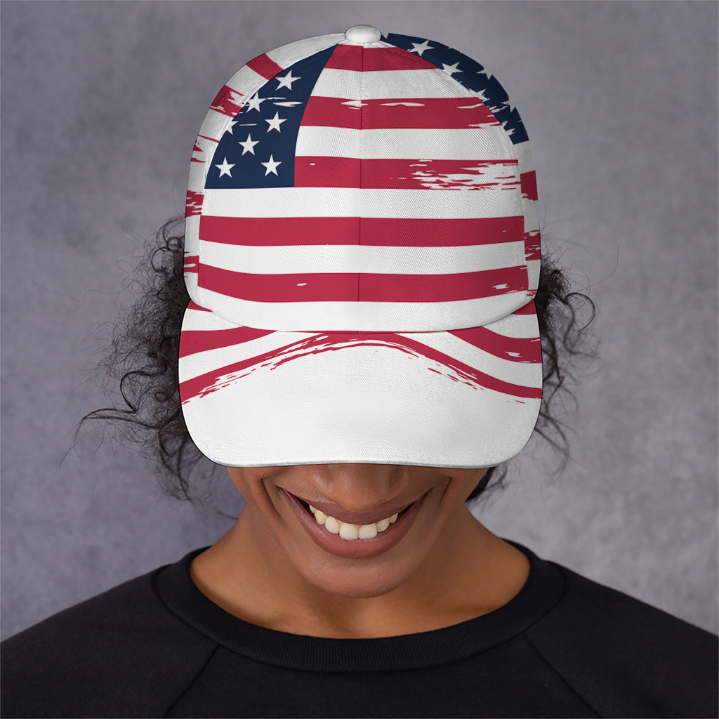 Grunge Flag Of USA Print Baseball Cap