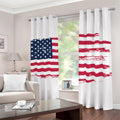 Grunge Flag Of USA Print Dimout Grommet Curtains