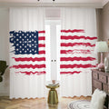 Grunge Flag Of USA Print Dimout Pencil Pleat Curtains