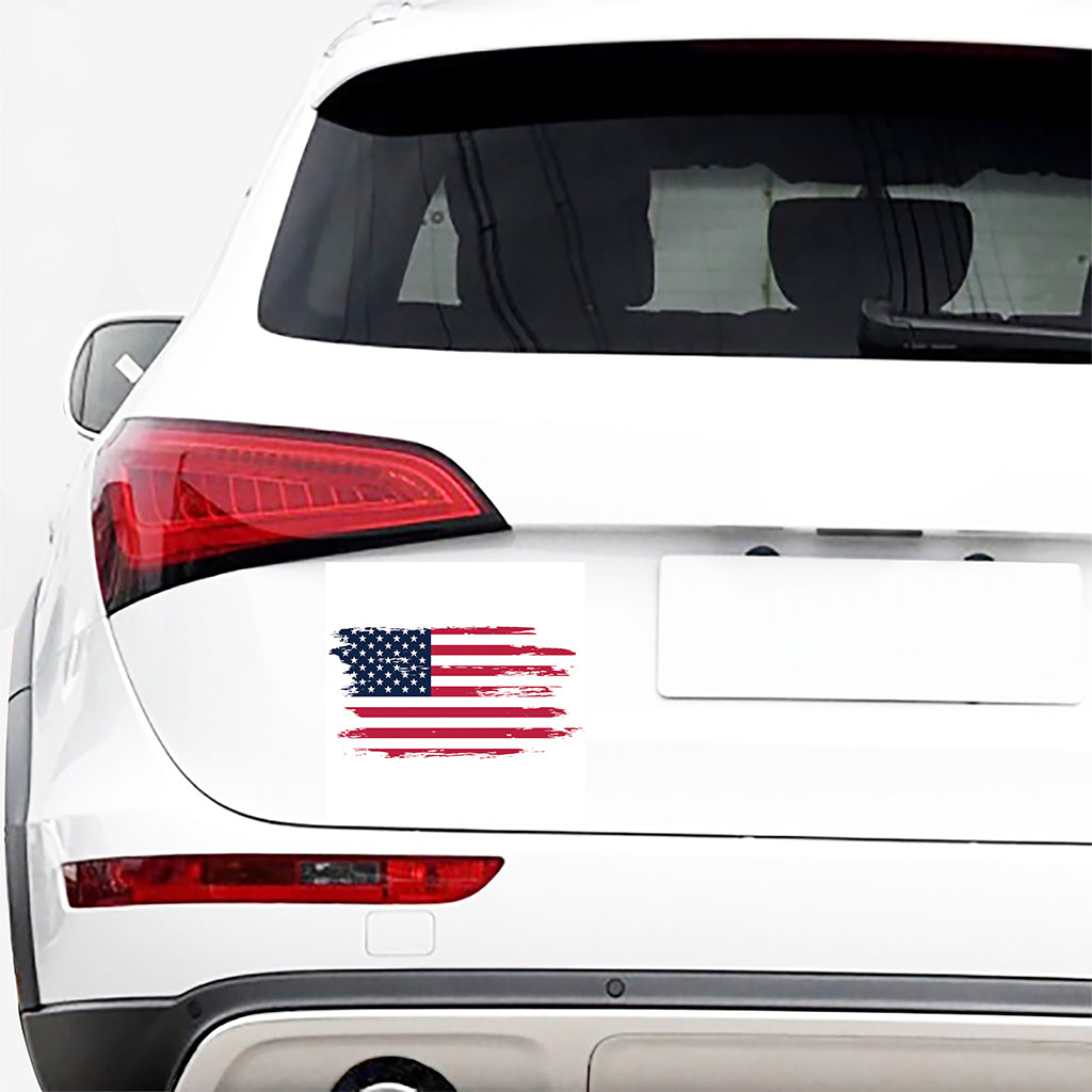 Grunge Flag Of USA Print Car Sticker