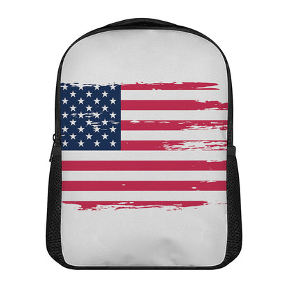 Grunge Flag Of USA Print Casual Backpack