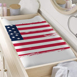 Grunge Flag Of USA Print Changing Pad Cover