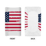 Grunge Flag Of USA Print Changing Pad Cover