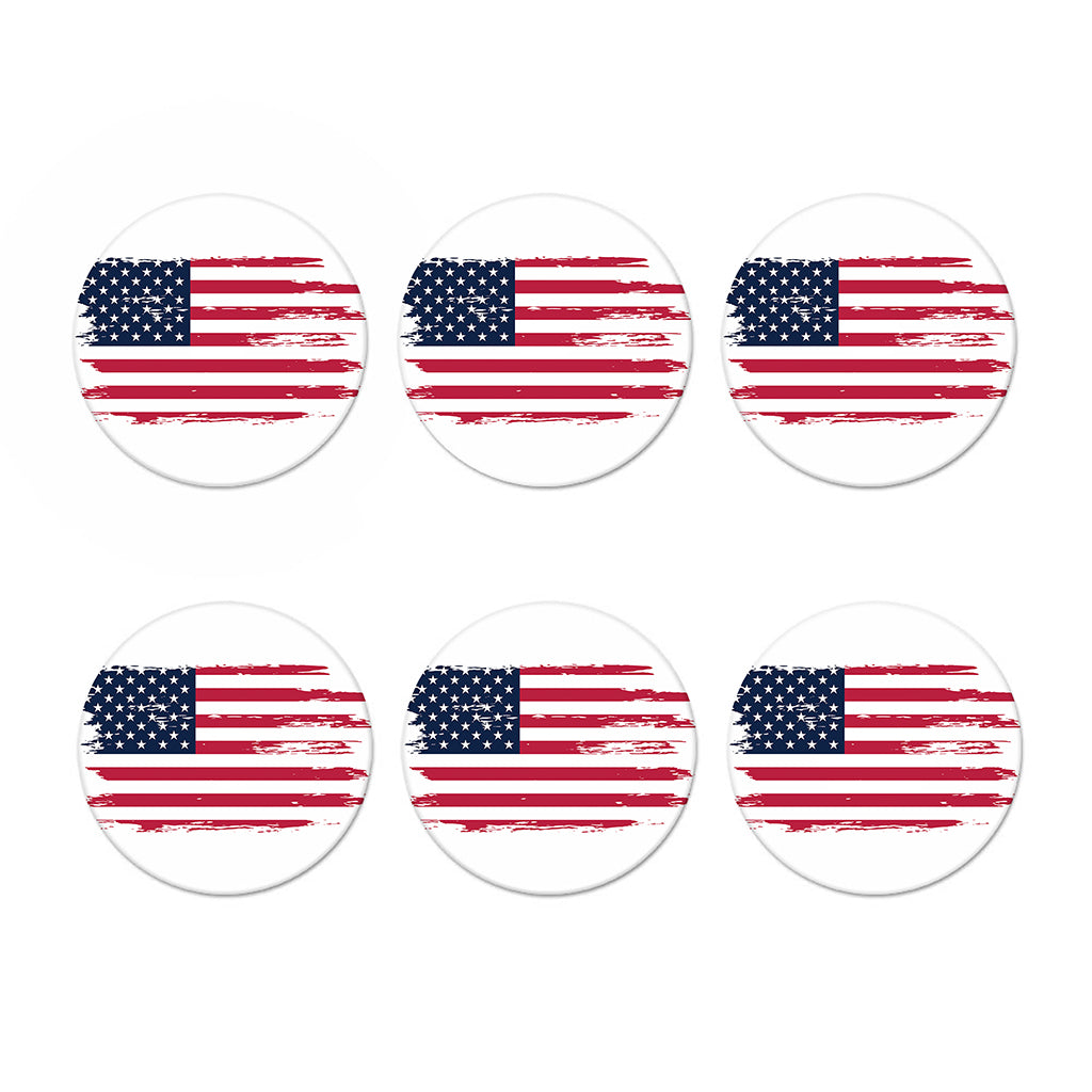 Grunge Flag Of USA Print Coaster Set