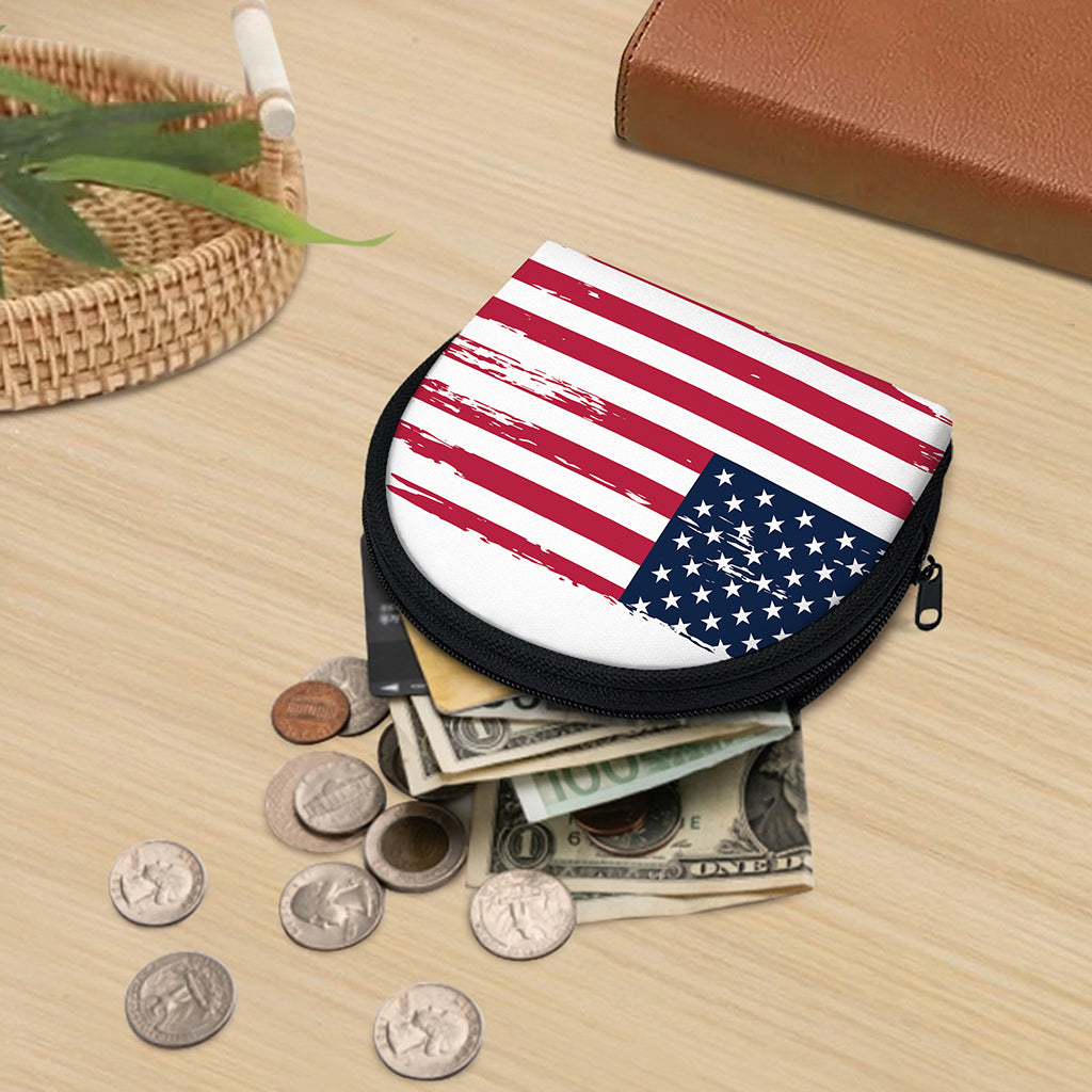 Grunge Flag Of USA Print Coin Purse