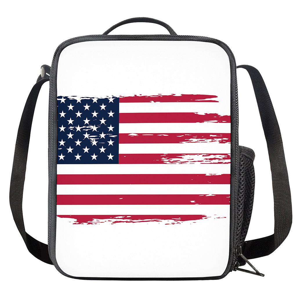 Grunge Flag Of USA Print Crossbody Lunch Bag
