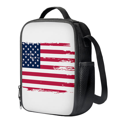 Grunge Flag Of USA Print Crossbody Lunch Bag