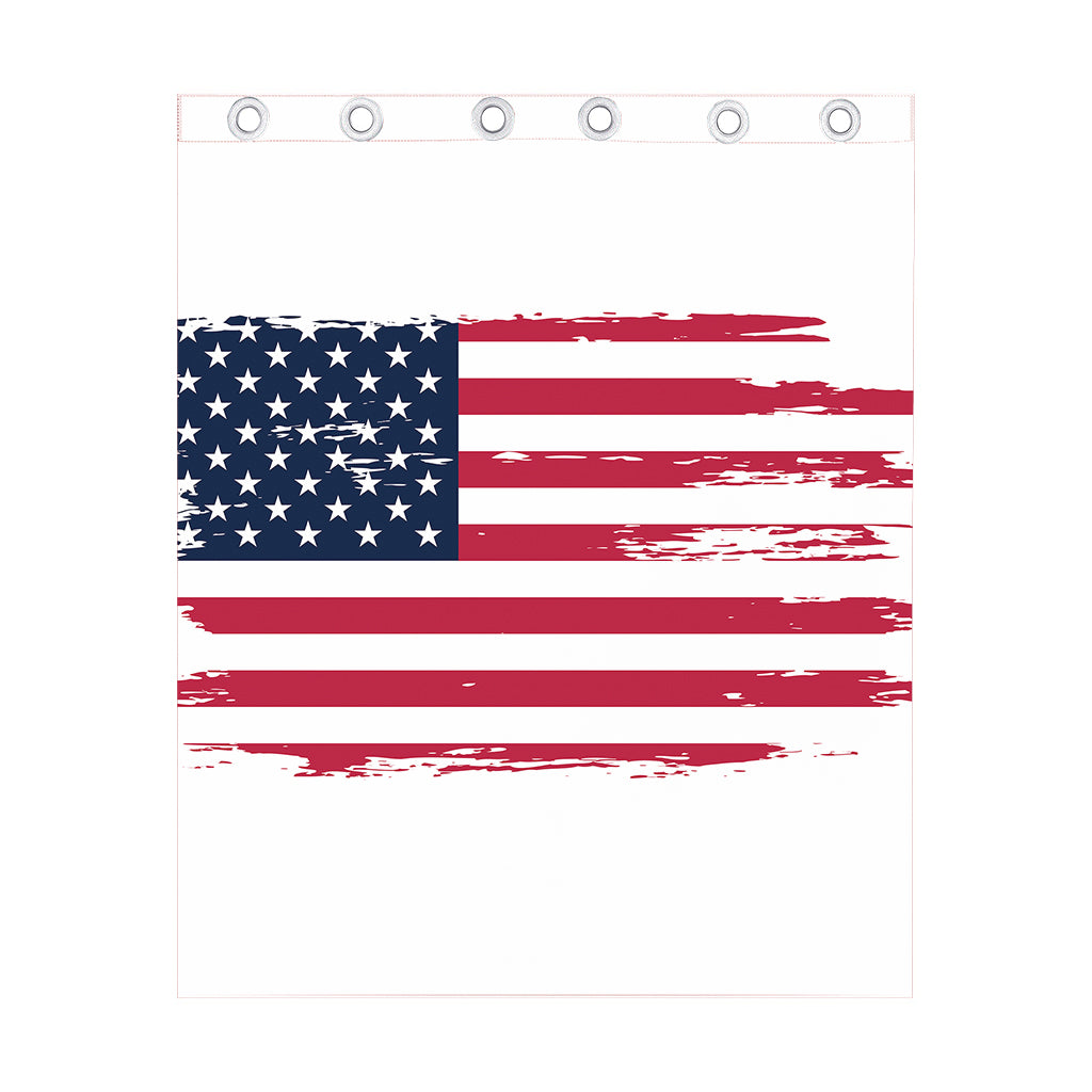 Grunge Flag Of USA Print Curtain