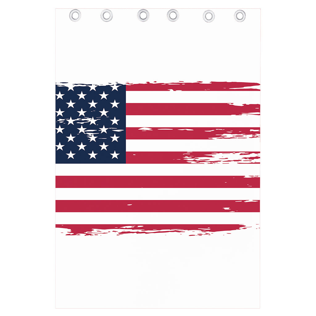 Grunge Flag Of USA Print Curtain