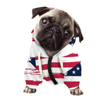 Grunge Flag Of USA Print Dog Zip Up Hoodie