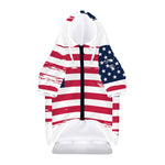 Grunge Flag Of USA Print Dog Zip Up Hoodie