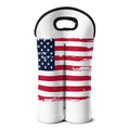 Grunge Flag Of USA Print Double Neoprene Wine Tote