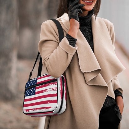 Grunge Flag Of USA Print Double Strap Bible Bag