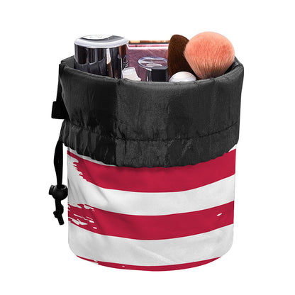 Grunge Flag Of USA Print Drawstring Makeup Bag