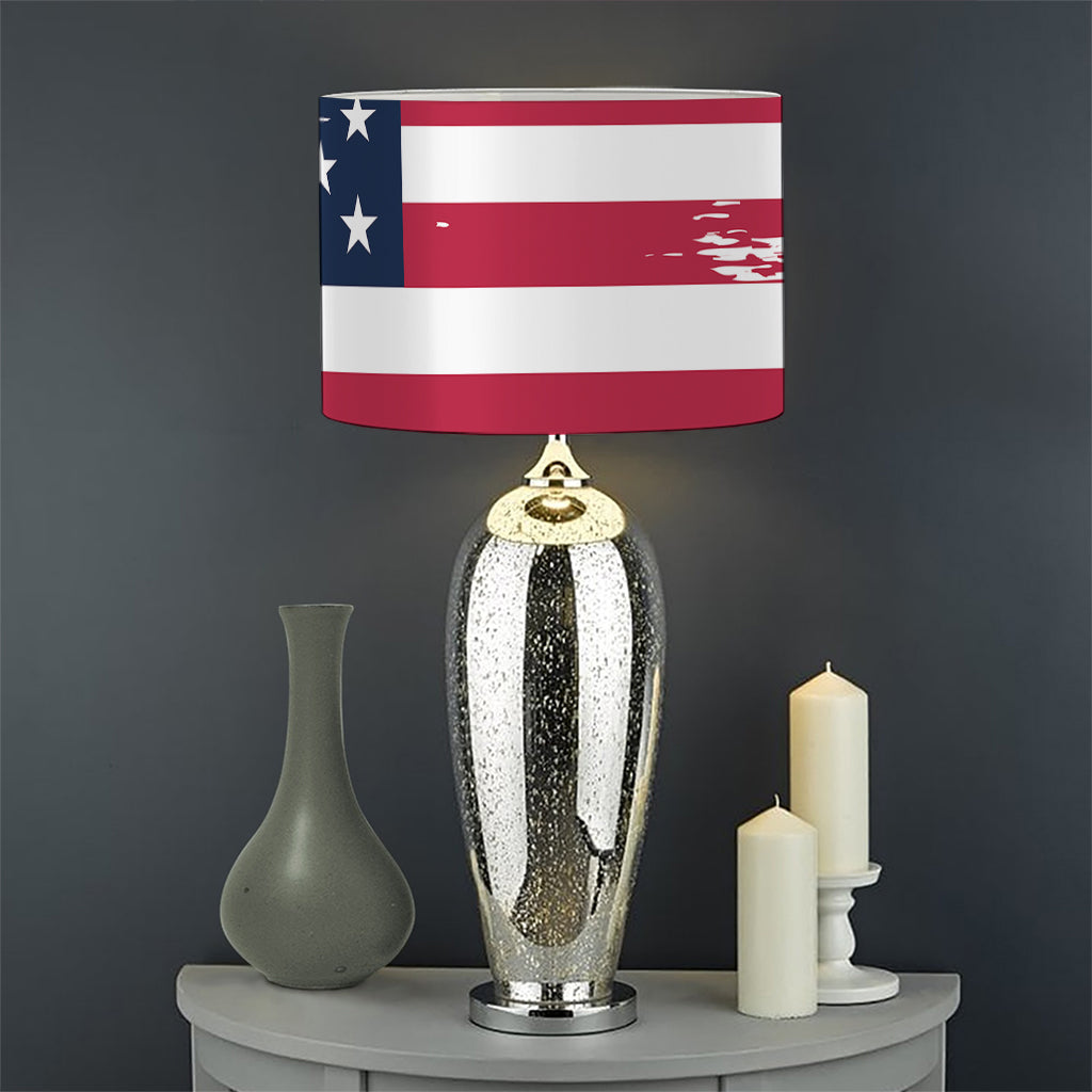 Grunge Flag Of USA Print Drum Lamp Shade
