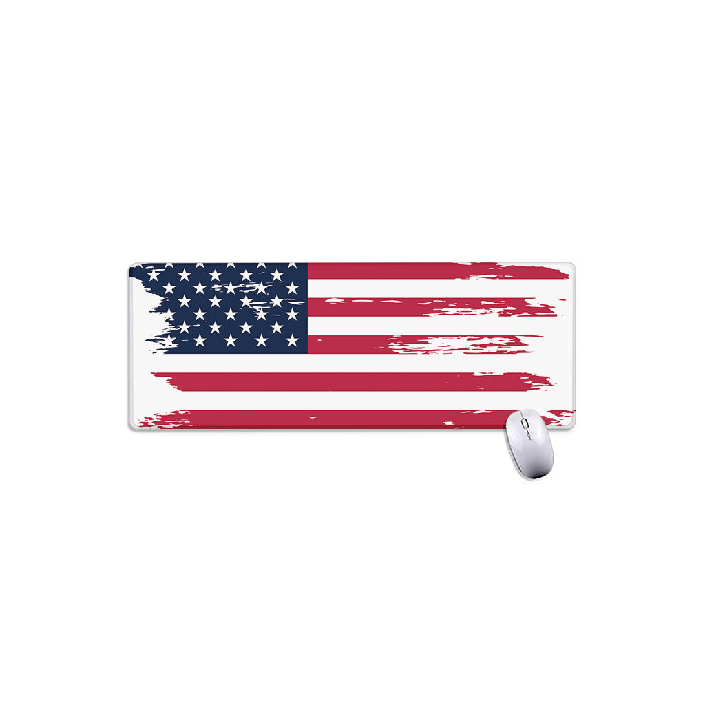 Grunge Flag Of USA Print Extended Mouse Pad