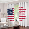 Grunge Flag Of USA Print Extra Wide Grommet Curtains