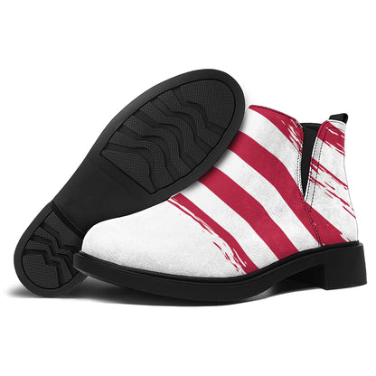 Grunge Flag Of USA Print Flat Ankle Boots