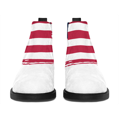 Grunge Flag Of USA Print Flat Ankle Boots