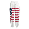 Grunge Flag Of USA Print Fleece Lined Knit Pants