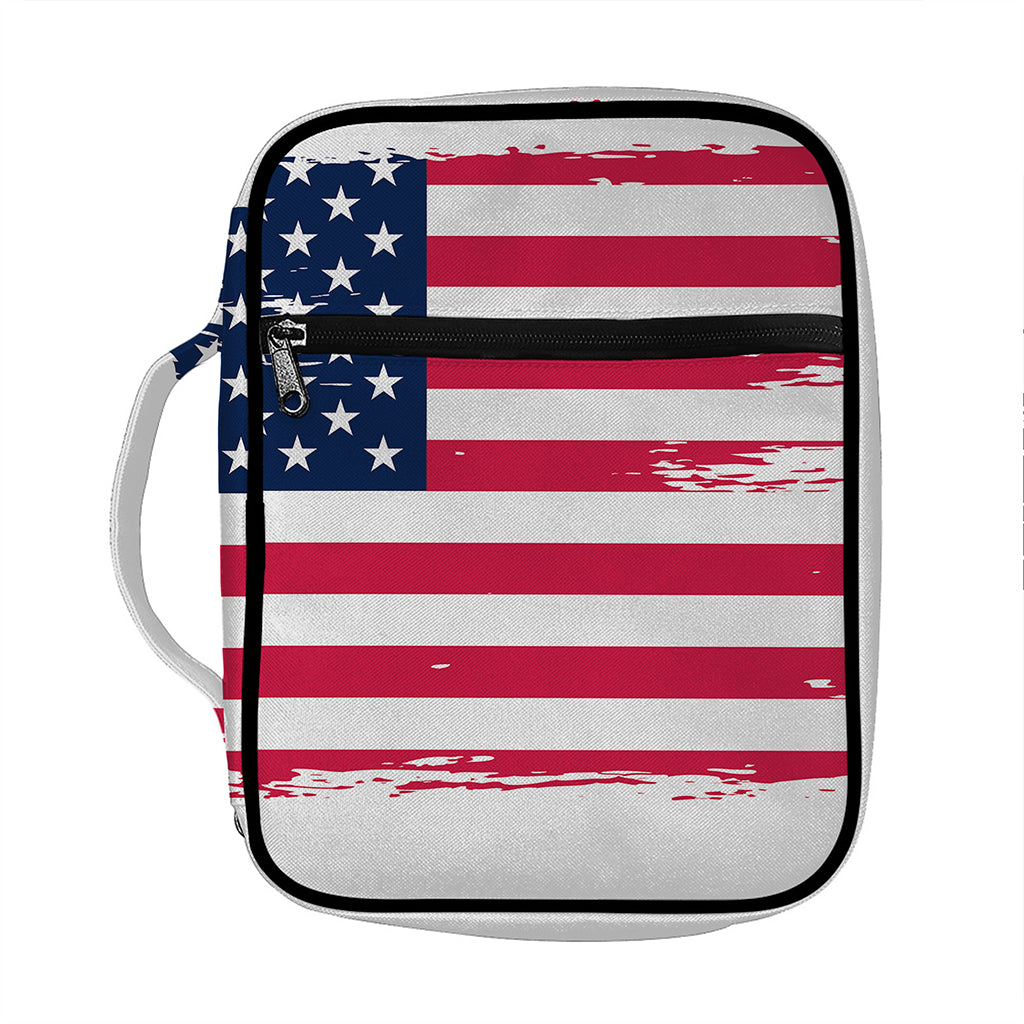 Grunge Flag Of USA Print Front Pocket Bible Bag
