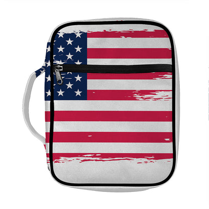 Grunge Flag Of USA Print Front Pocket Bible Bag