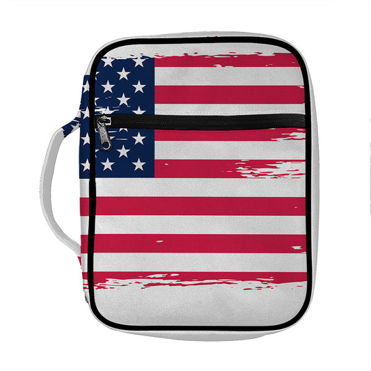Grunge Flag Of USA Print Front Pocket Bible Bag