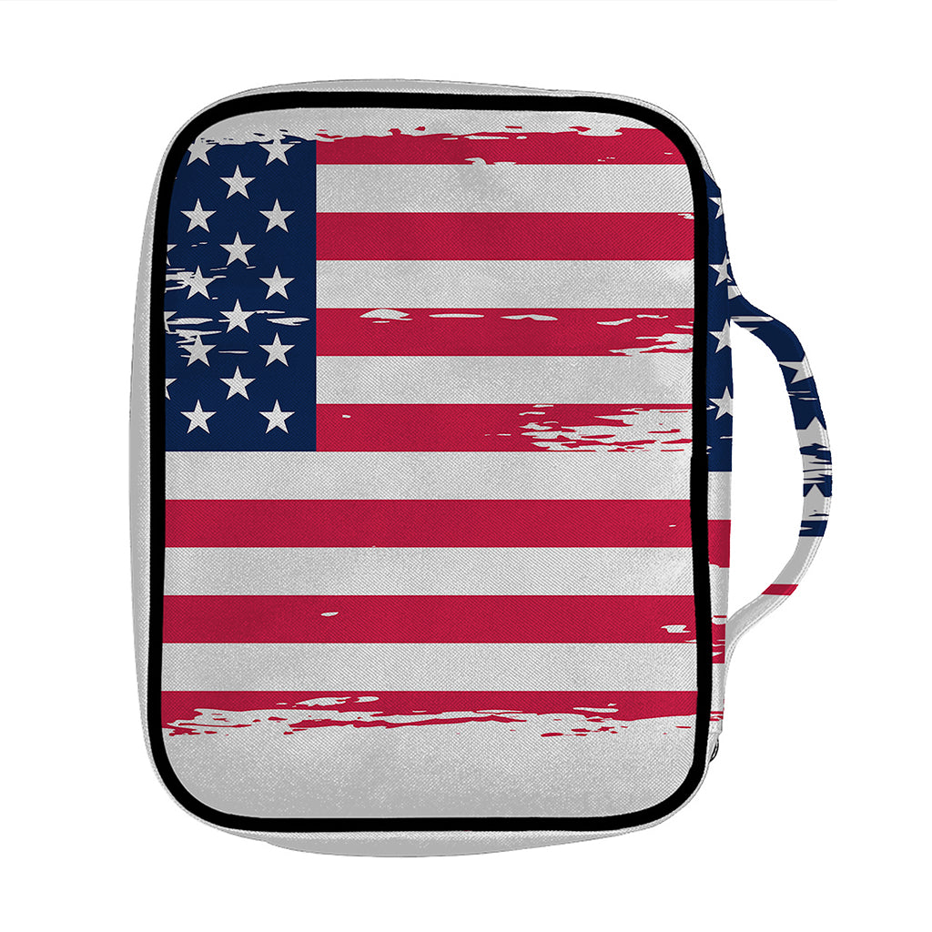 Grunge Flag Of USA Print Front Pocket Bible Bag