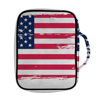 Grunge Flag Of USA Print Front Pocket Bible Bag