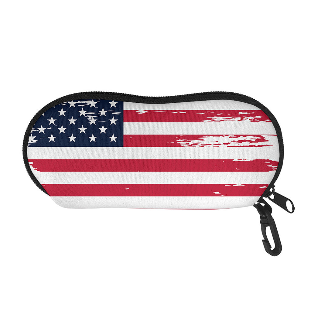 Grunge Flag Of USA Print Glasses Case