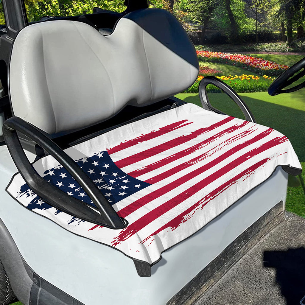 Grunge Flag Of USA Print Golf Cart Seat Cover