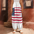 Grunge Flag Of USA Print Harem Pants