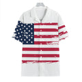 Grunge Flag Of USA Print Hawaiian Shirt