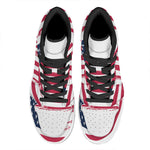 Grunge Flag Of USA Print High Top Leather Sneakers