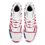 Grunge Flag Of USA Print High Top Leather Sneakers