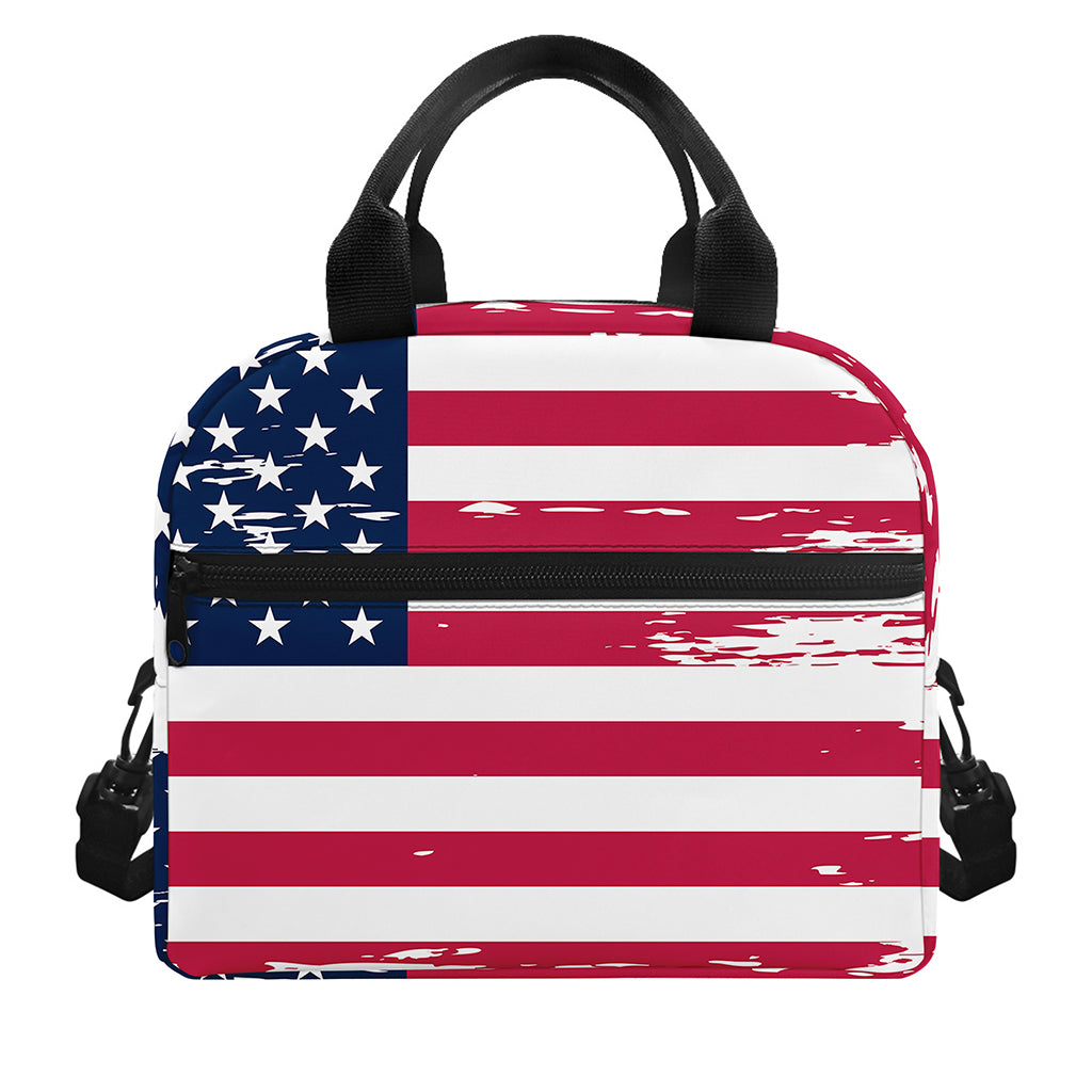 Grunge Flag Of USA Print Insulated Lunch Bag