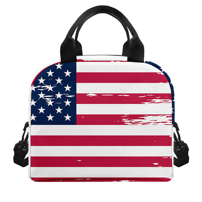 Grunge Flag Of USA Print Insulated Lunch Bag