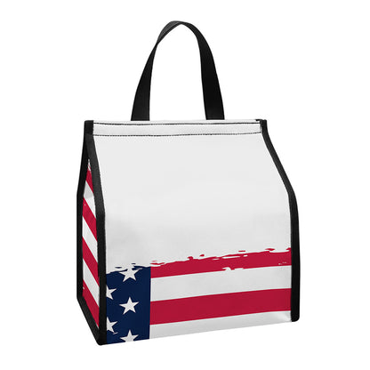Grunge Flag Of USA Print Insulated Lunch Tote