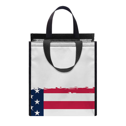 Grunge Flag Of USA Print Insulated Lunch Tote