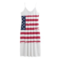 Grunge Flag Of USA Print Jersey Midi Cami Dress