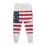 Grunge Flag Of USA Print Jogger Pants
