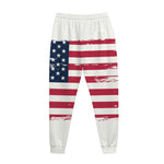 Grunge Flag Of USA Print Jogger Pants