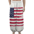 Grunge Flag Of USA Print Lantern Pants