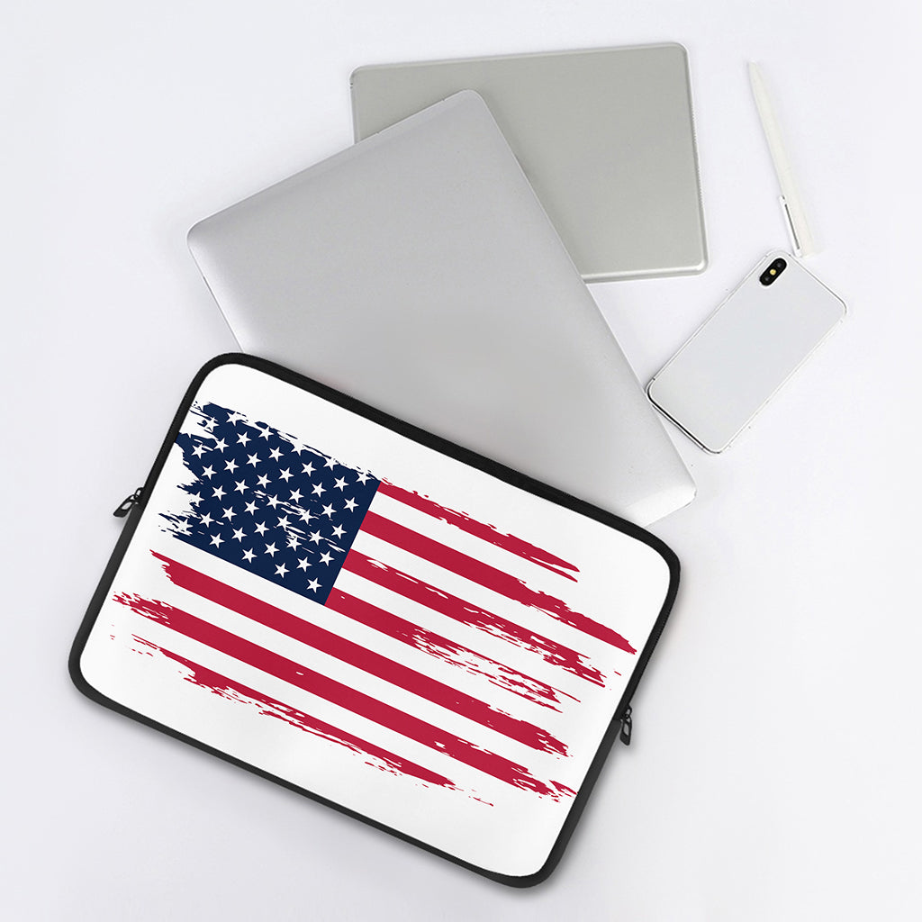Grunge Flag Of USA Print Laptop Sleeve