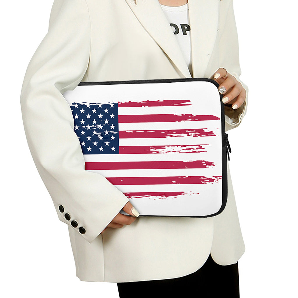 Grunge Flag Of USA Print Laptop Sleeve