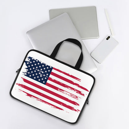 Grunge Flag Of USA Print Laptop Sleeve With Handle