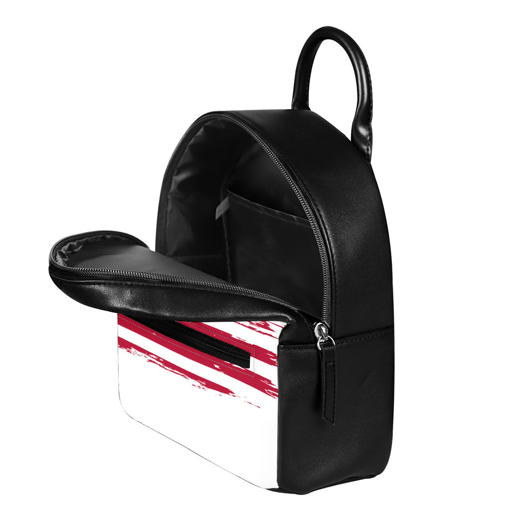 Grunge Flag Of USA Print Leather Backpack